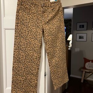 American Eagle Outfitters Brown Leopard Print Straight Leg Jeans